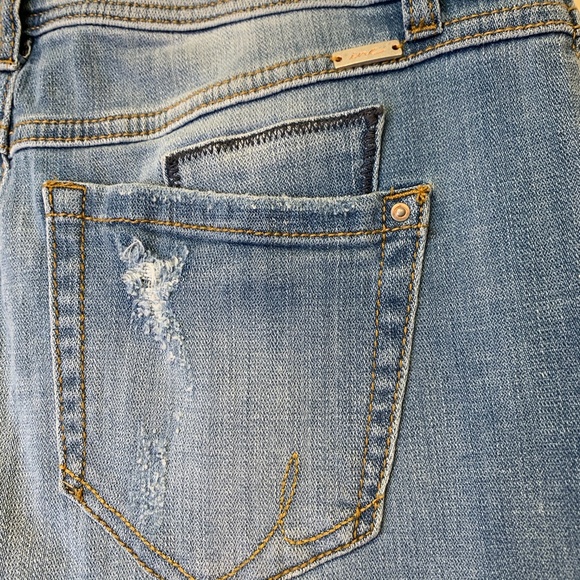 INC | Sequin Patchwork Mid Rise Cottagecore Festival Boho Boyfriend Jeans - Picture 6 of 8